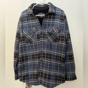 Flannel sweater jacket